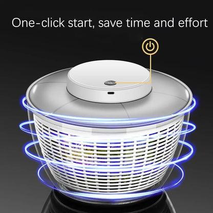 Leeseph Electric Salad Spinner, Fast Vegetable Drying, Kitchen Vegetable Dryer and Salad Dryer for Vegetables, Noodles, Fruits
