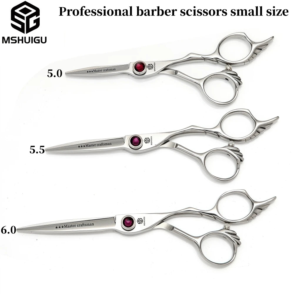 MSHUIGU professional barber Small size scissors 440C 5-5.5-6inch Multifunctional thinning shears Salon Tool Accessories