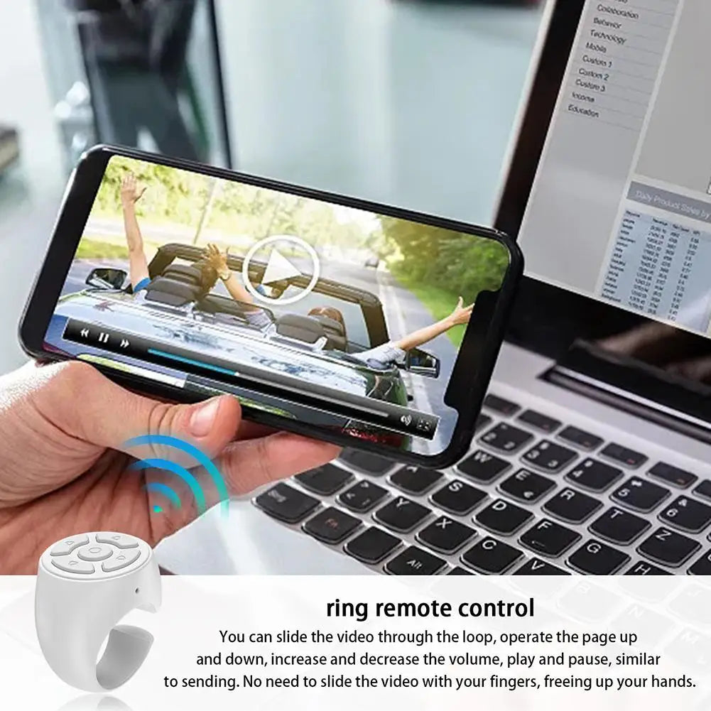 Blutooth Remote Control Scrolling Finger Tiktoks Remote Mobile Phone Video Remote Control Selfie Stick Camera Controller