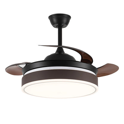 KOMORE Modern Style Indoor Round Ceiling Fan with Light and Remote, 3 Colour Temperature for Office, Living Room, Bedroom