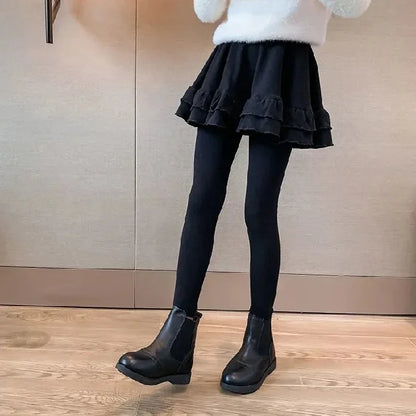 Girls Leggings Skort - Korean Style Two-Piece Skirt Pants | Spring Autumn Kids Outerwear