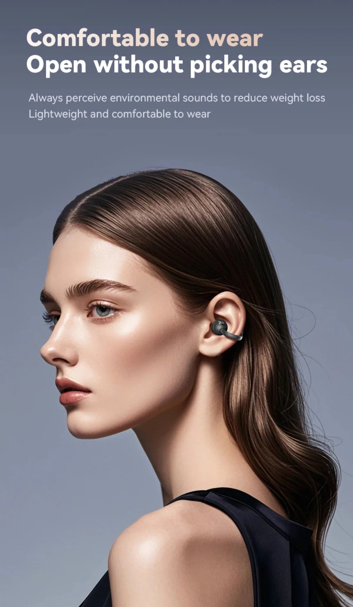 Touch Screen Bluetooth Headphones 144 Languages Real-time Translation Headphones Wireless Open Ear Clips Sports Gaming Earphone