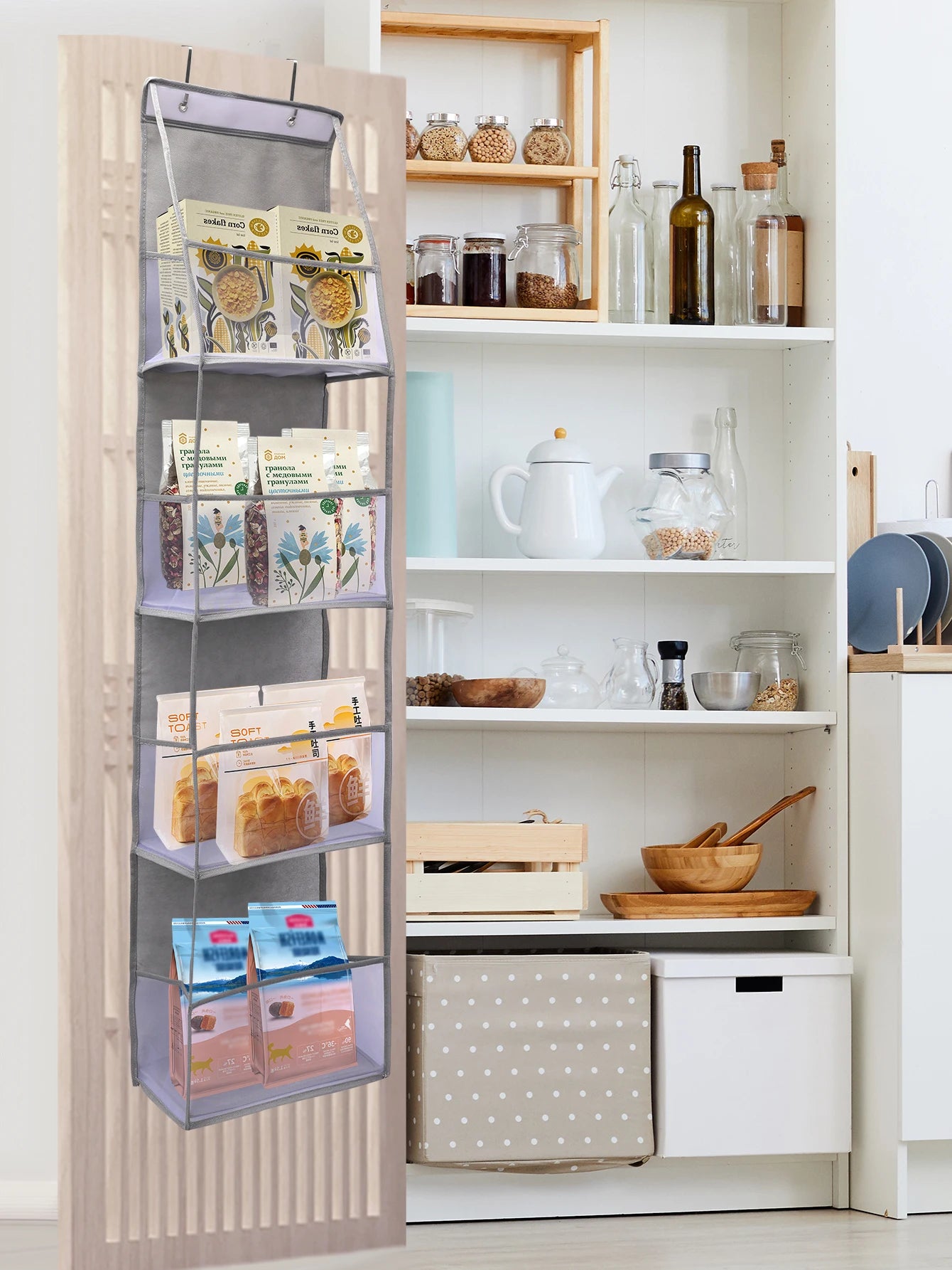 1pc 4 /6Layer Over The Door Hanging Organizer Cosmetics Wall Hanging Storage Organizerfor Nursery Bathroom Closet Bedroom Dorm