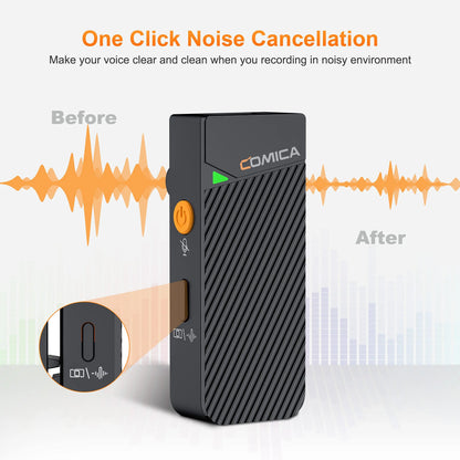 Comica Vimo C 2.4G Mini Wireless Lapel Microphone with Charging Case, for Smartphone Camera Podcast Interview YouTube Facebook
