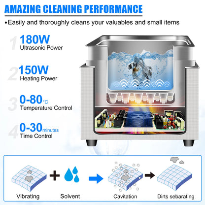 Granbo Ultrasonic Cleaner 3.2L Ultrasound Cleaning Bath 180W Laboratory Ultrasonic Tank Bicycle Chains Cleaning Machine