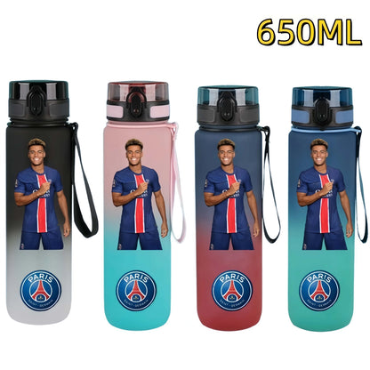 650ml 2025 Champion Team Football Star Water Cup Désiré Doué Portable Large Capacity Sports Fitness Flip Cover Drinking Bottle