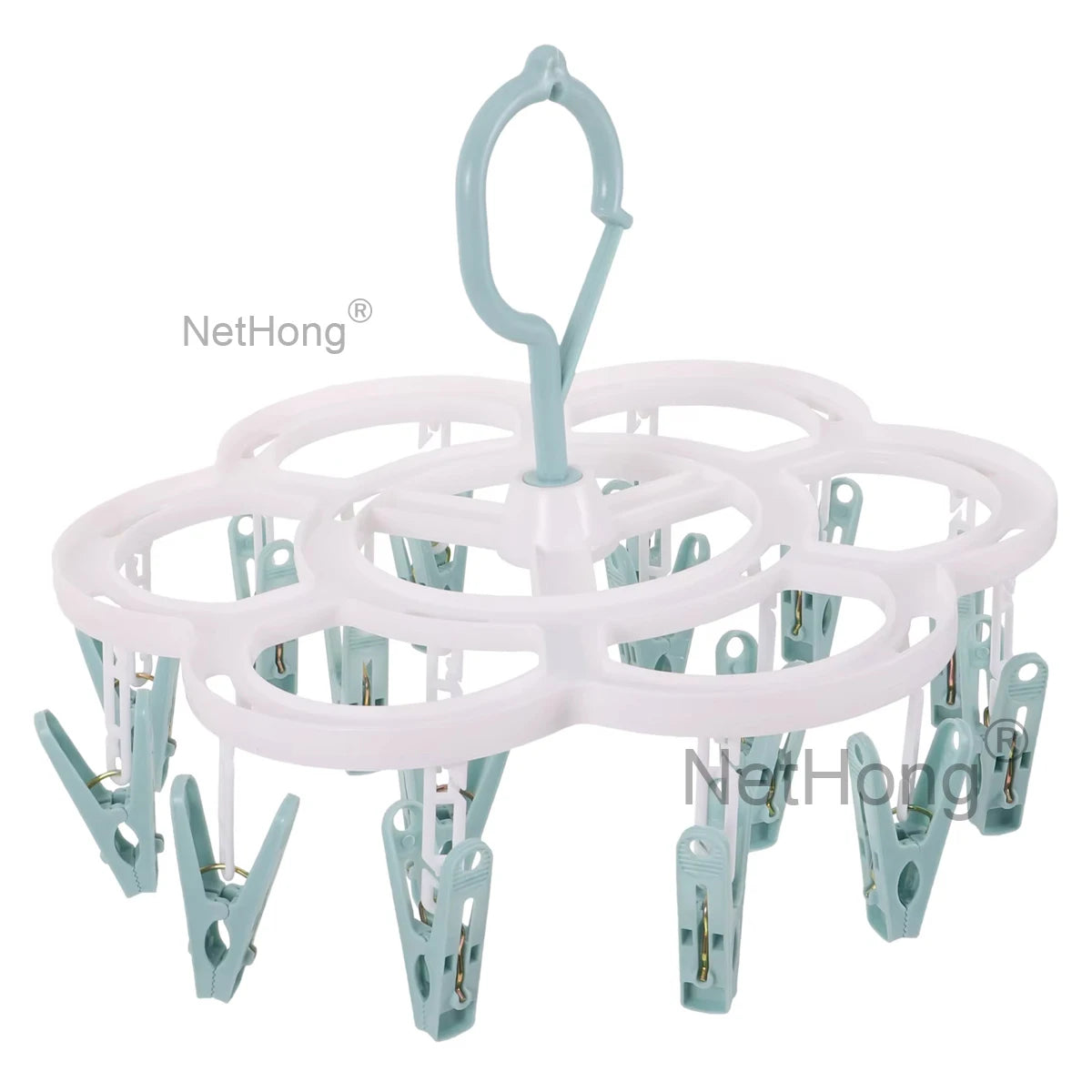 16 Pegs Thickened Laundry Clip Underwear Socks Hanger Airer Cloth Dryer Rack UK