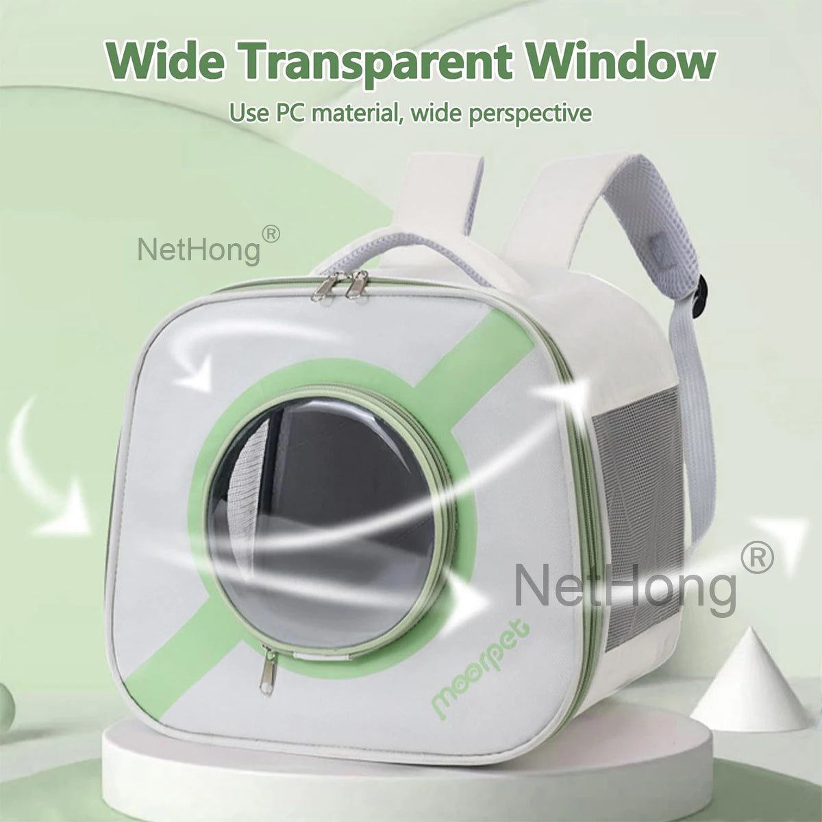 Portable Pet Carrier Backpack For Birds Rabbits & Small AnimalsDurable Nylon With Secure Zip Closure Bag Pack Harness For Pets