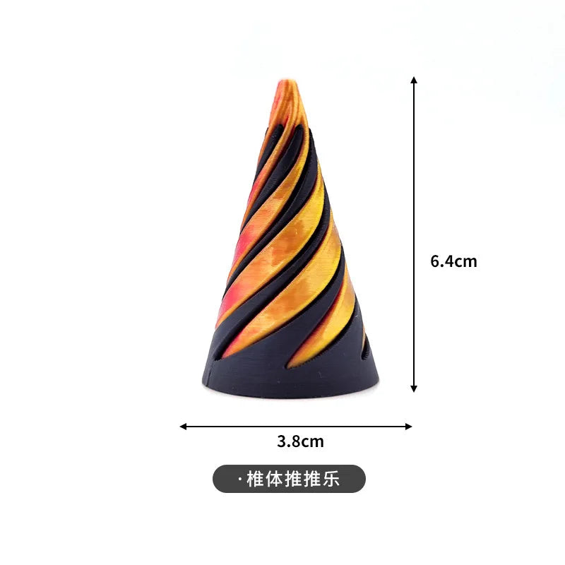 3D Printed Spiral Cone Toys Impossible Pyramid Passthrough Sculpture Pass Through Pyramid Fidget Toy Stress Relief Screw Toys