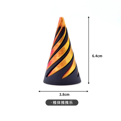 3D Printed Spiral Cone Toys Impossible Pyramid Passthrough Sculpture Pass Through Pyramid Fidget Toy Stress Relief Screw Toys