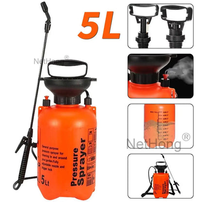NEW 5 Litre Pressure Weed Killer Sprayer Garden Spray Bottle Chemical Water UK.