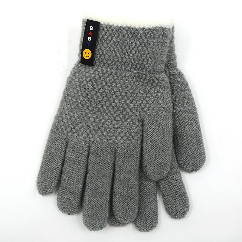 Kids Winter Gloves - Warm Knitted Mittens for Boys & Girls Ages 6-10 | Premium Cotton Stretch Gloves