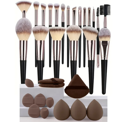 3-20PCS Makeup Brushes Set Eye Shadow Foundation Blush Highlighter Concealer Brush Female Beauty Tool Beauty Sponges Thumb Puffs