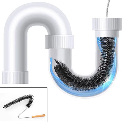 Flexible Long Pipeline Cleaning Brush Reusable Pipework Brush with Handle Dryer Vent Cleaning Kit for Bathroom Toilet Kitchen