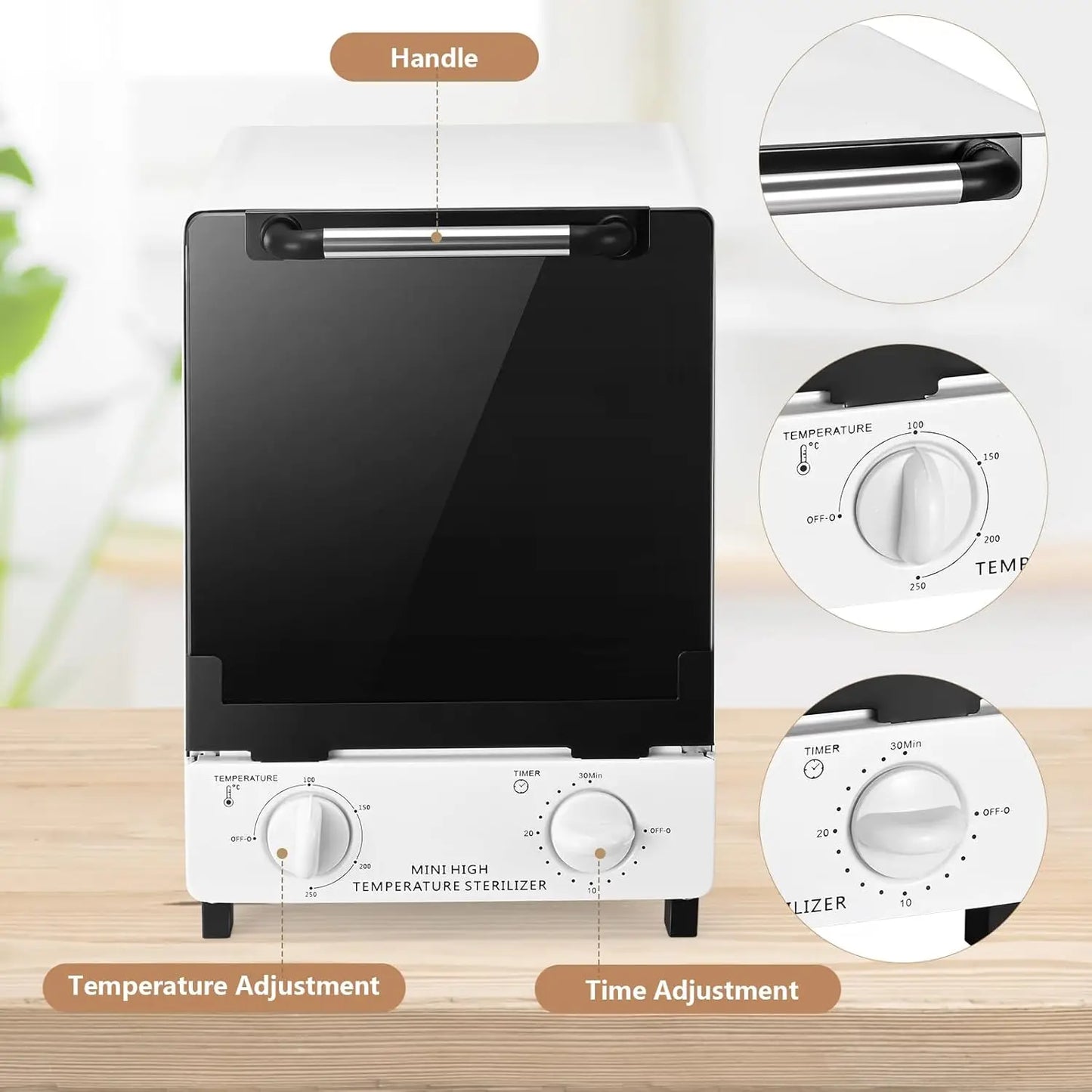 Esterilizador de alta temperatura, esterilizador de calor seco de gran capacidad de 12L con Control de temperatura y temporizado