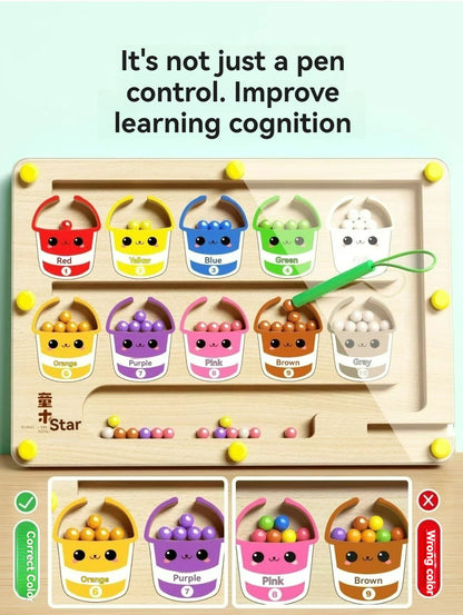 Children's Magnetic Maze Walking Ball Baby Concentration Training, Writing Logic Thinking 3 year Old Early Education Puzzle To