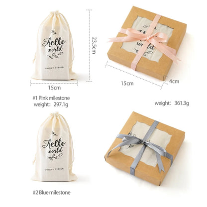 Baby Wooden Milestone Blocks 0-12 Months Newborn Birth Grow up High Quality Commemorate Props Infant Photography Accessoriees