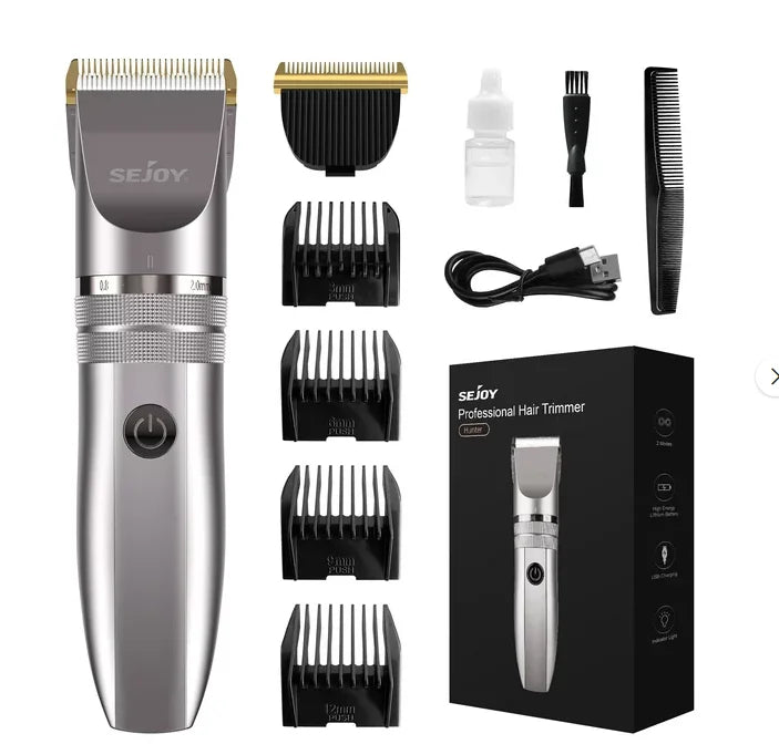 Sejoy Professional Hair Clippers for Men Rechargeable Beard Trimmer Cordless Barber Clippers for Hair Cutting Grooming