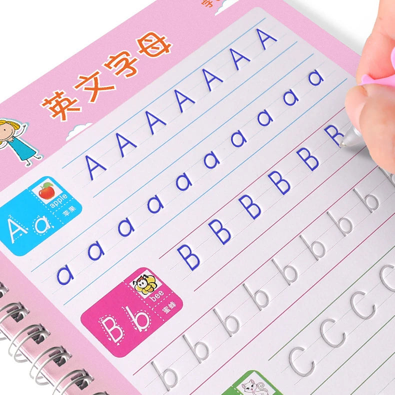 Reusable 3d Copybook Books Learn Chinese Pinyin Number0-10 Addition And Subtraction For Kids Children Drawing Coloring Gifts