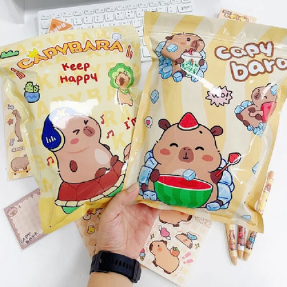 New Creative Capybara Stationery Set Blind Bag Cute Cartoon Pencil Stationery Eraser Learning Supplies Student Prize Gift Suppli