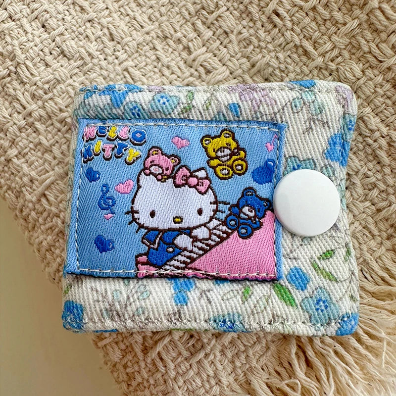 Hello Kitty Data Cable Organizer Fabric Sanrio KT Cat Charger Cord Storage Holder Data Line Bobbin Winder