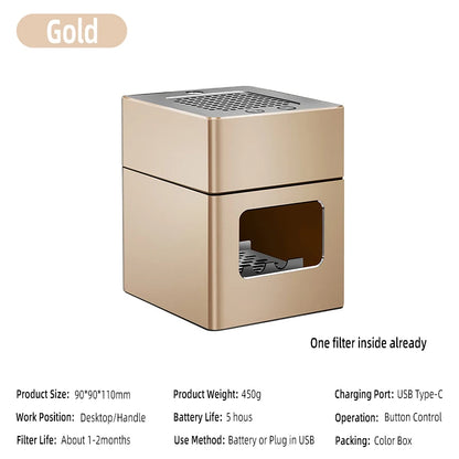 LONHOMON AP078 Ashtray Air Purifier USB Charging Anti Second-hand Smoke Desktop Ashtray Remove Odor Home Air Purifiers