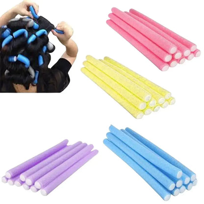 Бигуди 10pcs Heatless Hair Curler No Heat Hair Rollers Soft Curls Curling Rod Roller Sticks Foam Rods Hair Styling Tools 헤어롤