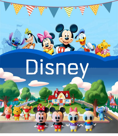 Anime Disney Keychain Cartoon Mickey Mouse Minnie Lilo & Stitch Cute Doll Keyring Ornament Key Chain Car Pendant Kids Gifts