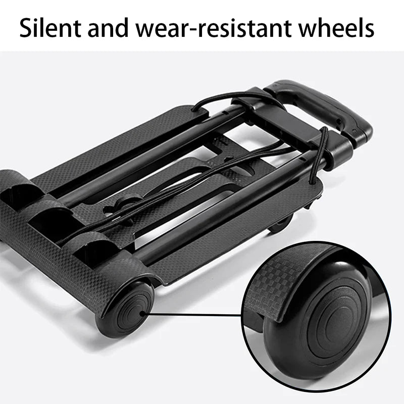 Folding Luggage Cart Wheel Trolley 35kg Heavy Duty Barrow Portable Hand Sack Magic Trailer for Home Travel Shopping