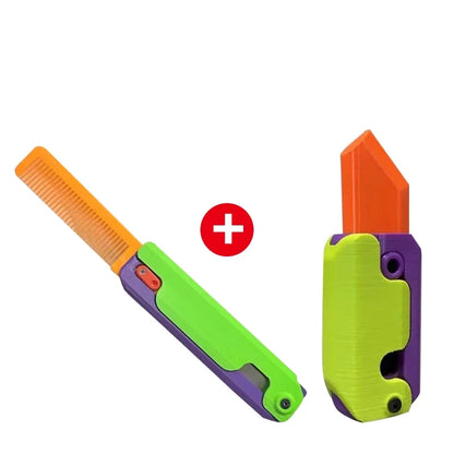 Gravity Folding Claw Knife Radish Knife 3d Printing Gravity Knife Small Radish Knife Push Card Decompression Fidget  Mini Toy