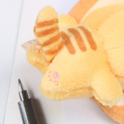 1pc Japanese Popular Cute Keyring Cute Yellow Bread Cat Toast Plush Pendant Keychain
