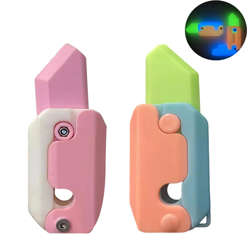 Gravity Folding Claw Knife Radish Knife 3d Printing Gravity Knife Small Radish Knife Push Card Decompression Fidget  Mini Toy
