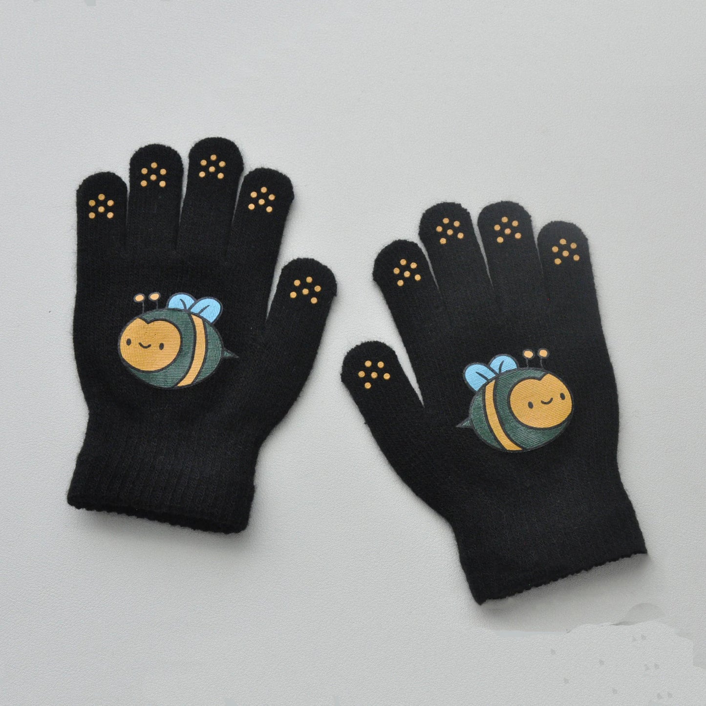 Children Knitted Warm Gloves For 5-12Y Baby Students Winter New Insect Full Finger Mittens Outdoor Cycling Skiing Gloves