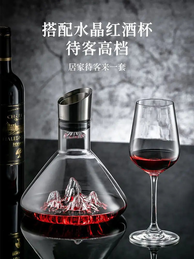 1500ML Iceberg Whisky Wine Decanter Handmade Lead-free Crystal Wine Pourer Carafe Thickened Wine Dispenser Pot Bar Accessories