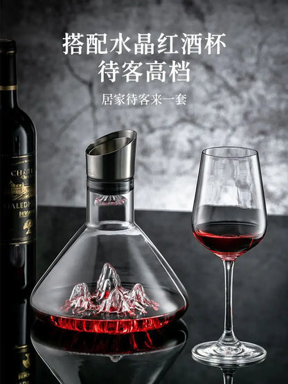 1500ML Iceberg Whisky Wine Decanter Handmade Lead-free Crystal Wine Pourer Carafe Thickened Wine Dispenser Pot Bar Accessories