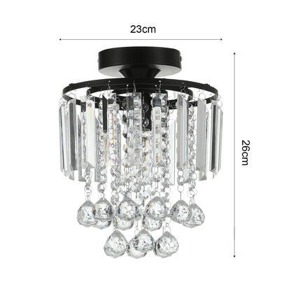 KOMORE Crystal Mount Ceiling Light 23cm /25cm / 30cm Dia for Living Room, Bedroom, Kitchen