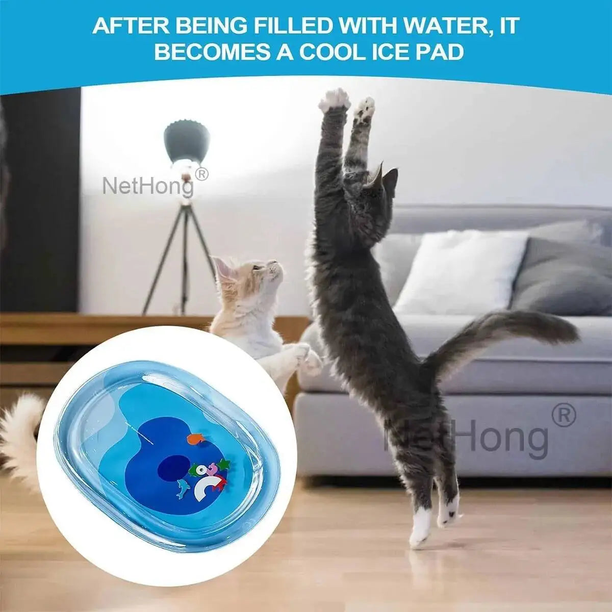 Tummy Time Mat Iatable Summer Cooling Pet Water Bed Cushion For Cats