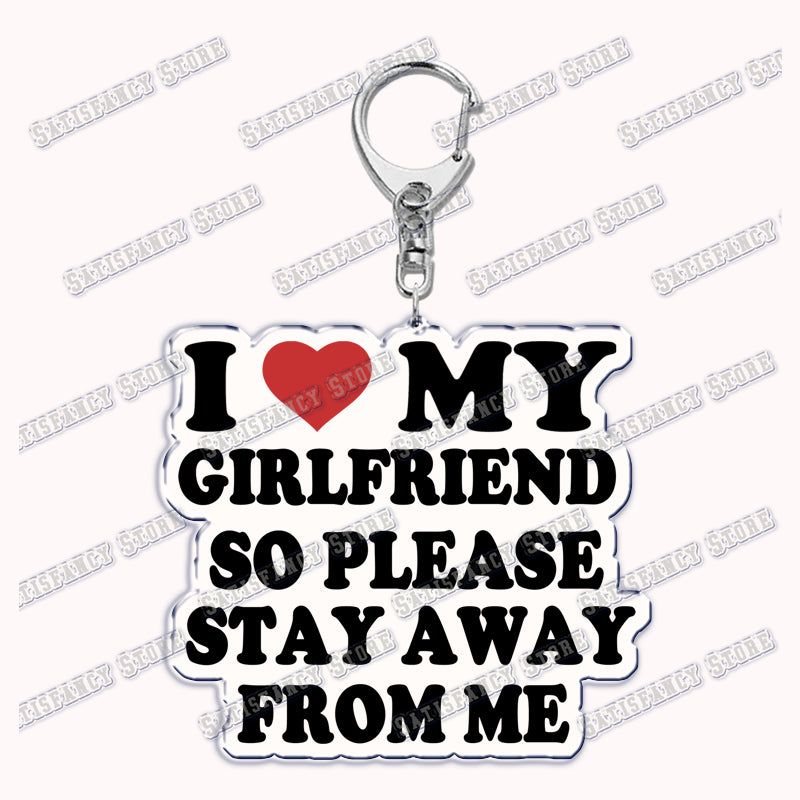 Custom I Love You My Fictional Boyfriend Awesome Girlfriend Keychain Emo Boys Hot Wife Mom Dad Key Ring Keychains Bf Gf Gifts