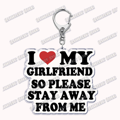 Custom I Love You My Fictional Boyfriend Awesome Girlfriend Keychain Emo Boys Hot Wife Mom Dad Key Ring Keychains Bf Gf Gifts