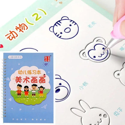 Reusable 3d Copybook Books Learn Chinese Pinyin Number0-10 Addition And Subtraction For Kids Children Drawing Coloring Gifts