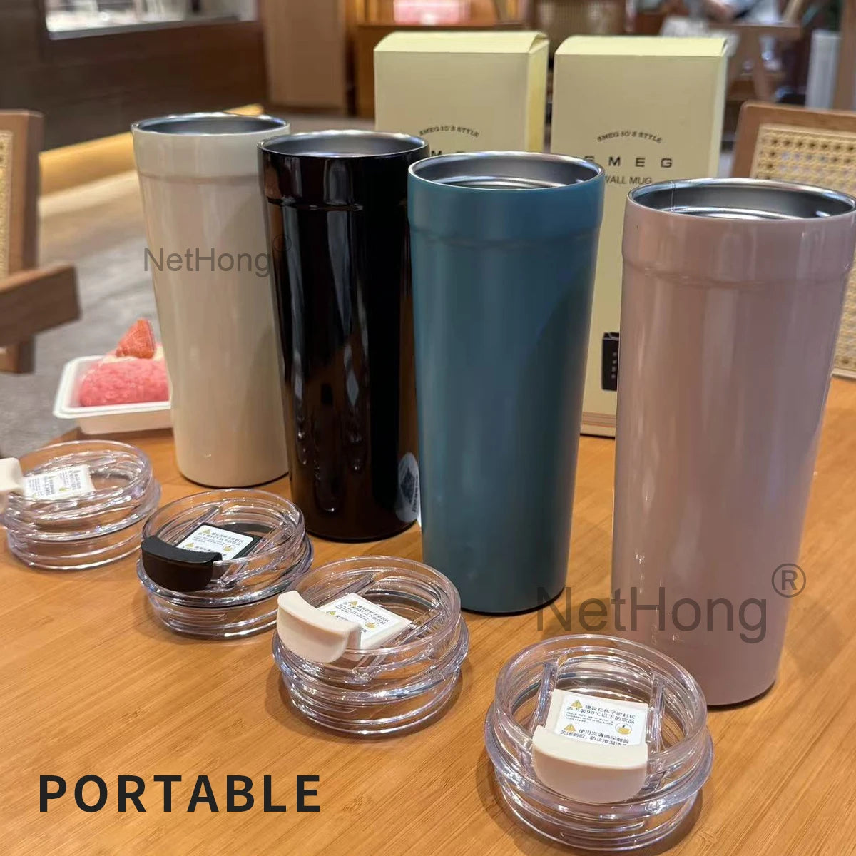 900ML Stainless Steel Vacuum Coffee Cup Heart Logo Portable Leak Proof Travel Mug Insulated Beverage Tumbler