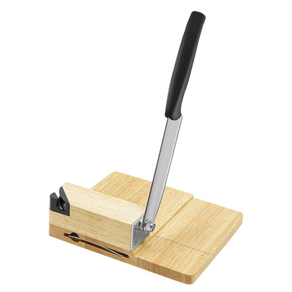 Manual Biltong Cutter & Beef Jerky Slicer Home Cutting Knife w/Oak Cutting Board Seat Guillotine