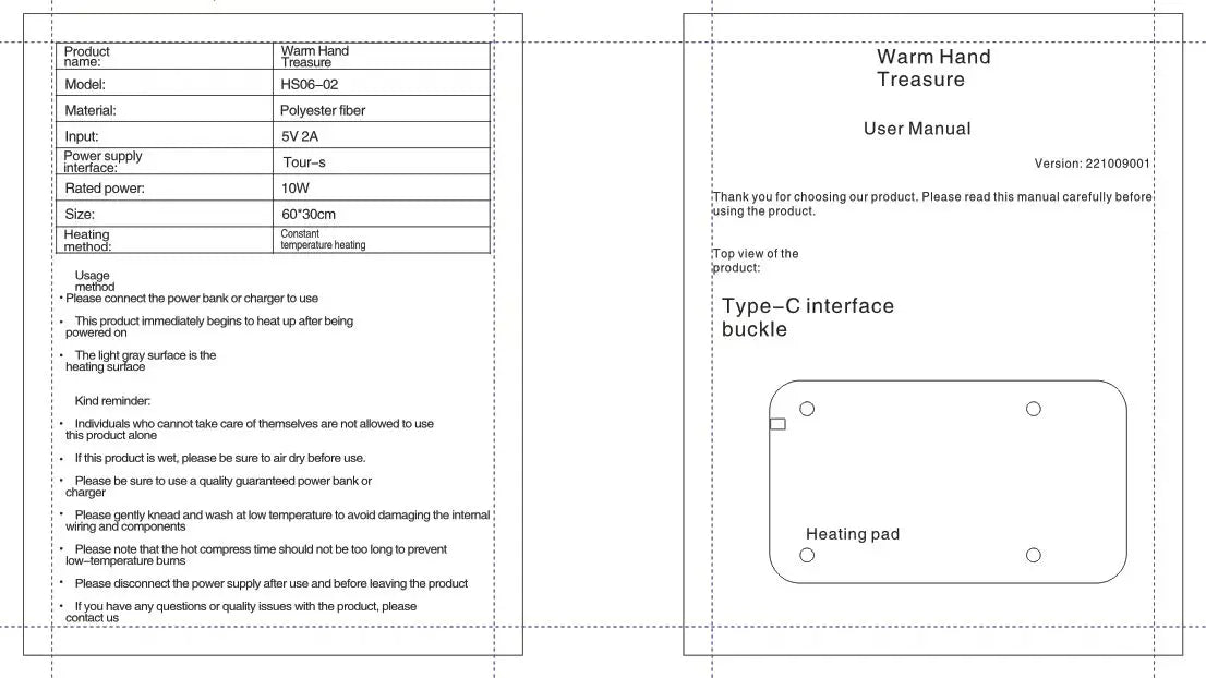 New Graphene Quick Heating Warming Pad with Adjustable Temperature and Timing USB Power Supply Office and Home Warming Handbags