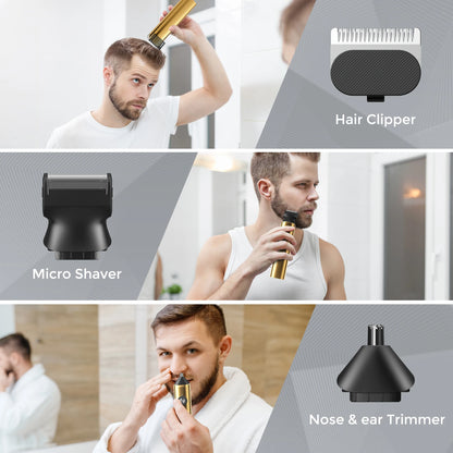 SEJOY Hair Clipper Kit Professional Hair Nose Trimmer for Men Reachageable Waterproof Haircutting Machine,Gold
