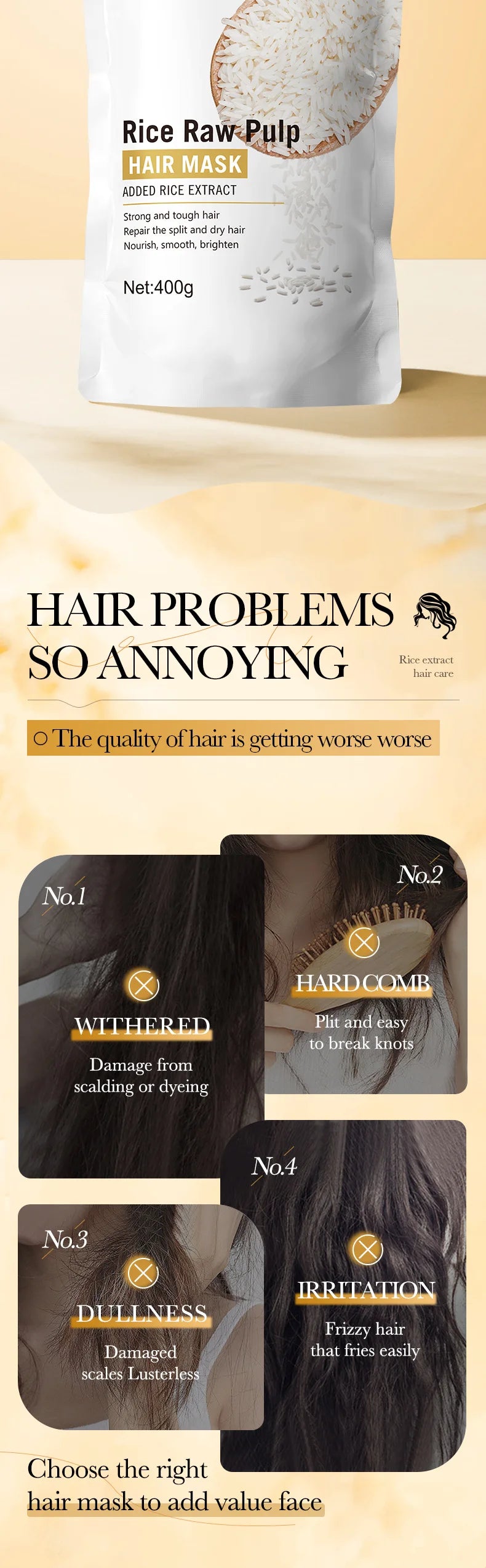 10/30/50/100/400g Magical Keratin Hair Mask 5 Seconds Repair Damaged Frizzy Hair Soft Smooth Shiny Rice Moisturizing Hair Care