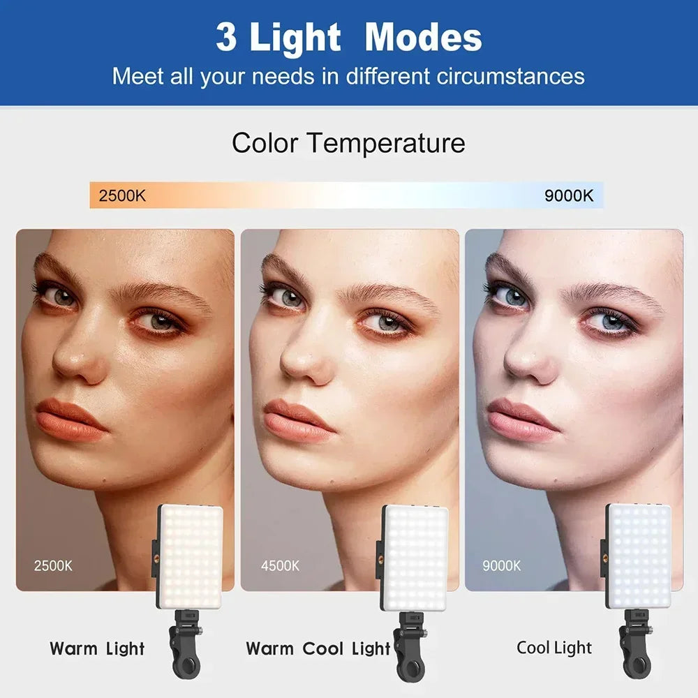 Fill Light Mobile Cell Phone LED Live Broadcast Selfie Video Conference Photography Lighting Kit Portable USB Charging Fill Lamp