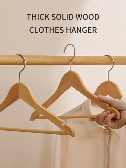 5PCS/10PCS/20PCS/30PCS Solid Wood Hangers Wooden Clothes Hangers Seamless Wood Clothes Hangers