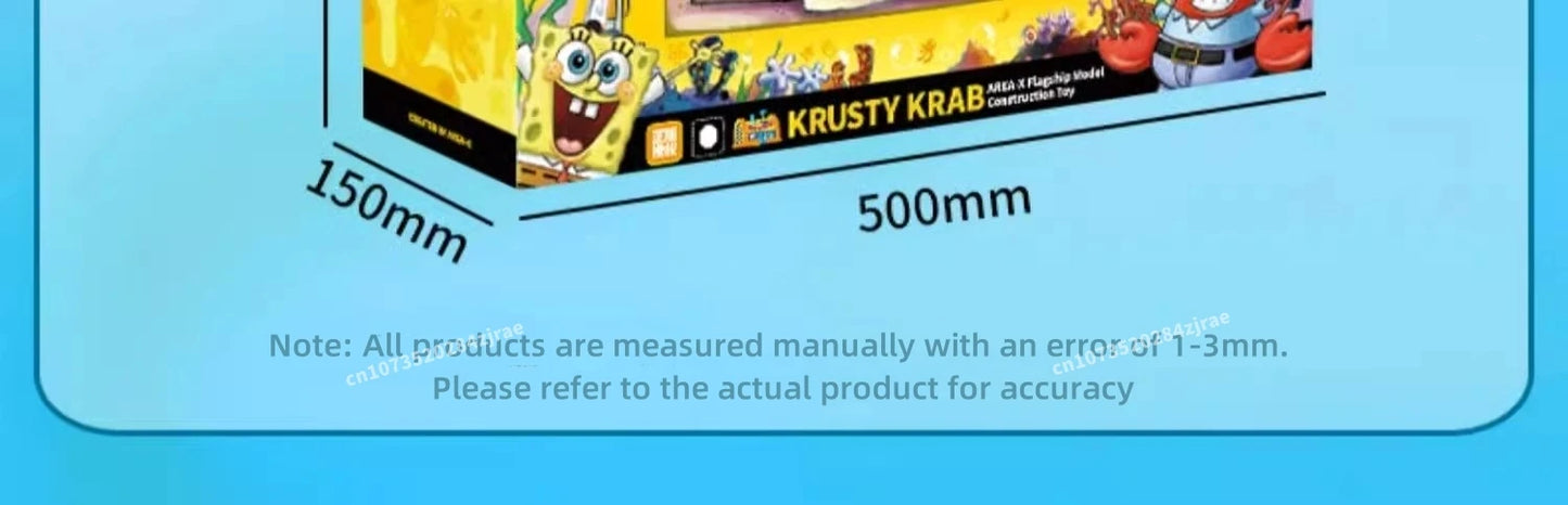 Spongebob building block cartoon Krusty Krab creative restaurant scene model Patrick Star assembly toy children's birthday gift