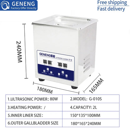 GENENG Ultrasonic Cleaner Ultrasound  Bath Dental Ultra Sonic Cleaning Machine 1.3L/2L/3.2L/6.5L/10L/15L/22L/30L