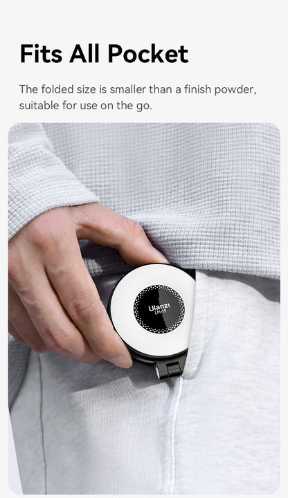 Ulanzi LM19 MagSafe Light Portable Selfie Light for iPhone 17 16 15 14 13 12 Pro Max Fill Light Phone Stand Selfie Video Vlog